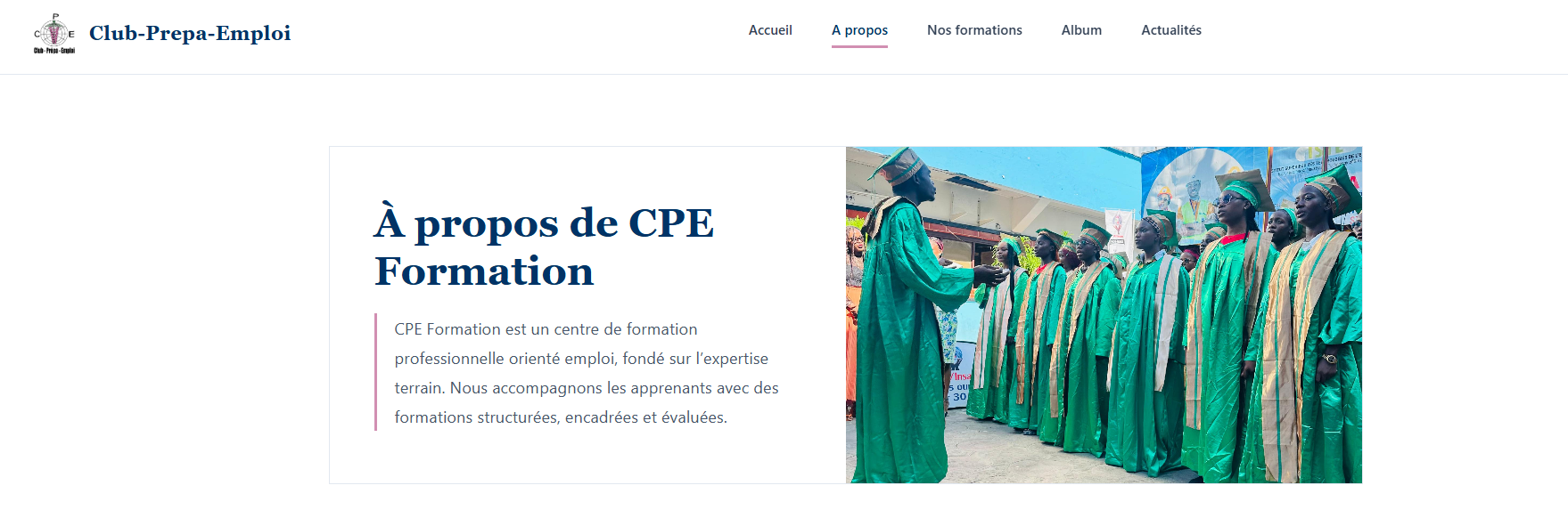 Site Vitrine Club-Prepa-Emploi (CPE)