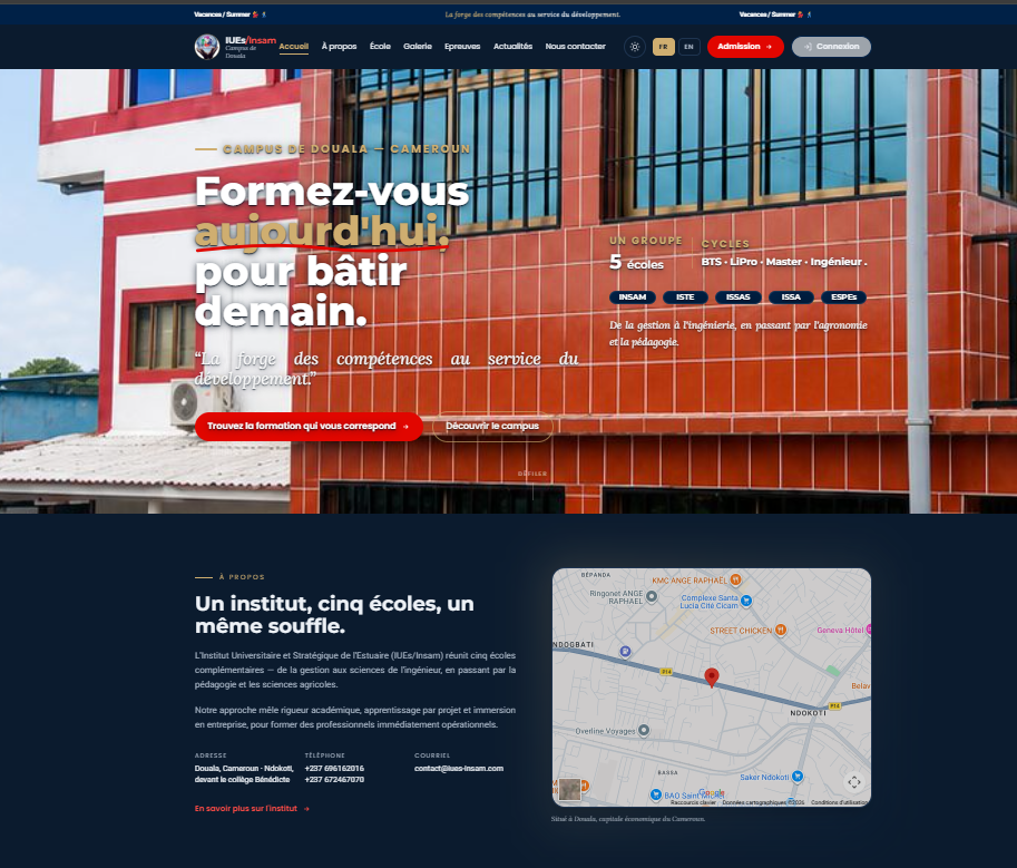 site web dynamique de l'IUEs/Insam